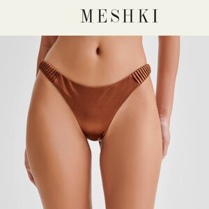MESHKI Michelle Cheeky Bikini Bottom - Chocolate